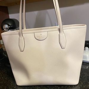 Ivory leather Kate Spade Lori zip top purse tote - in great condition
